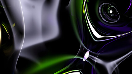3d render of abstract art with surreal 3d background in curved, wavy smooth, and soft organic lines forms  in deformation transformation process in glossy and matte finish plastic