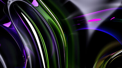 3d render of abstract art with surreal 3d background in curved, wavy, smooth, and soft organic lines forms  in a deformation transformation process in glossy and matte finish plastic