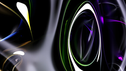 3d render of abstract art with surreal 3d background in curved, wavy smooth, and soft organic lines forms  in deformation transformation process in glossy and matte finish plastic