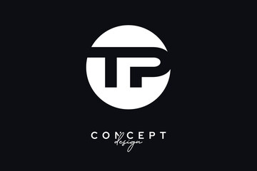 TP Creative Negative Space Circle Monogram Logo Design	