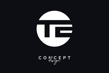 TE Creative Negative Space Circle Monogram Logo Design	