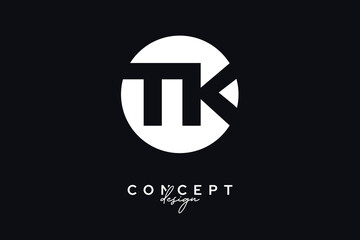 TK Creative Negative Space Circle Monogram Logo Design	