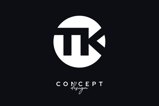 TK Creative Negative Space Circle Monogram Logo Design	