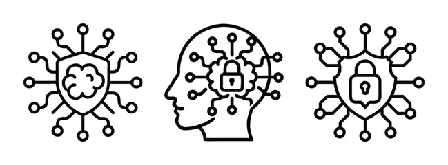 Artificial intelligence cybersecurity network protection and data privacy technology concept