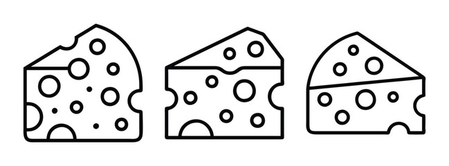 Cheese outline drawing vector illustration swiss cheese cheddar cheese cheese slices food icon dairy product