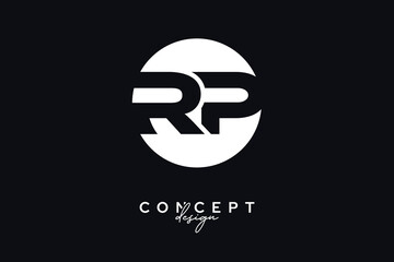 RP Creative Negative Space Circle Monogram Logo Design	