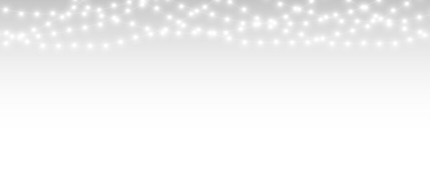 Christmas Celebration Lights with Glowing Bulbs and Sparkle
