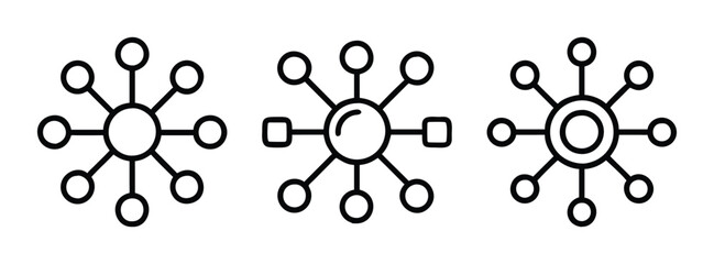 Network connection diagram icon set vector illustration for web design and mobile apps usage