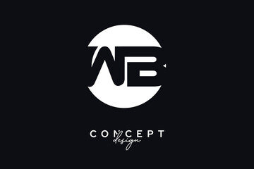 WB Creative Negative Space Circle Monogram Logo Design	