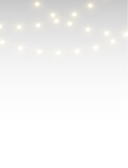 Bright Holiday Light String Decoration with Gold and White Lamps
