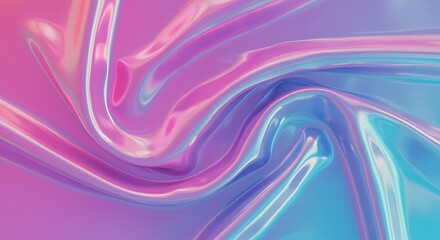 Naklejka premium Holographic fabric with iridescent sheen in pink and blue