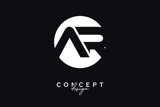 AR Creative Negative Space Circle Monogram Logo Design