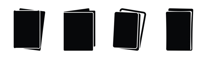 Four black card sleeves showing different angles and stacks