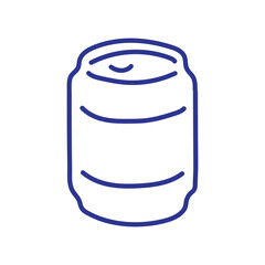 Simple outline illustration of a beverage can with blank label