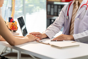 Empathy and Expertise: A doctor providing compassionate care and support to a patient during a consultation, a symbol of trust and healing.