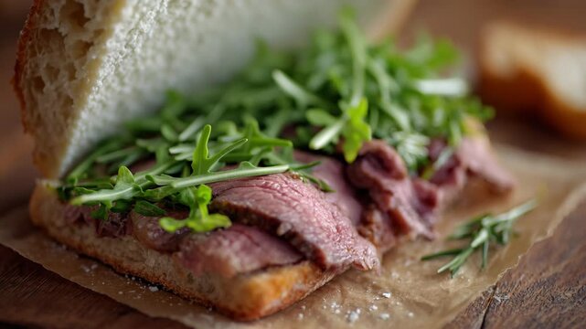 grilled steak sandwich, beef, pork