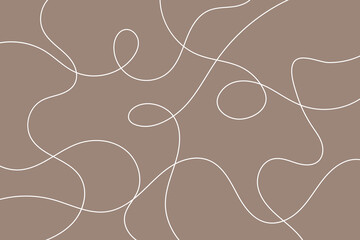 Thread line seamless pattern. Curvy intersections of ropes in organic smooth print. Abstract squiggly modern background with continuous lines. Vector illustration EPS 10 .