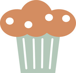 cupcake winter christmas ornaments decoration element, flat eps vector png jpg illustration cartoon design