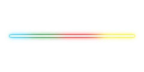 Colorful gradient glowing bar with neon light effect PNG