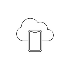 Smartphone Mobile Device Connected to Cloud Storage Icon