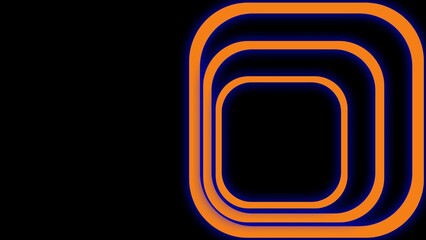 A vibrant design of three glowing orange rounded rectangles on a black background, highlighted with a soft blue aura, creating a dynamic and futuristic visual effect.
