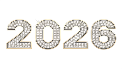 2026 Diamond Encrusted Numbers, Luxury New Year Glam