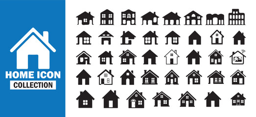 Building and Home Icon Set. Real Estate Vector Illustration