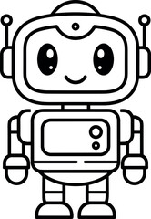 Naklejka premium Cute Robot Illustration