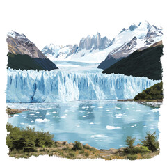 Obraz premium Glacier National Park. Glacier National Park hand drawn watercolor illustration