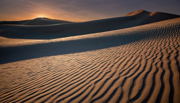 Sand dunes with ripples and sunset light - Powered by Adobe