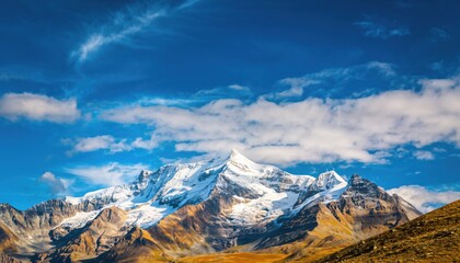 Snow-Capped Mountains Under Blue Sky