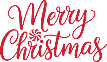 Merry christmas text with a candy cane swirl design