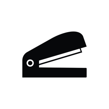 Stapler Office Tool Icon, Desk Stationery Equipment Black Silhouette, Modern Vector Graphic for School and Business Supply Symbol