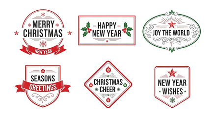 Vintage christmas and new year badge, perfect for adding a touch of nostalgia to your designs