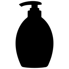 Obraz premium Black silhouette of a soap dispenser