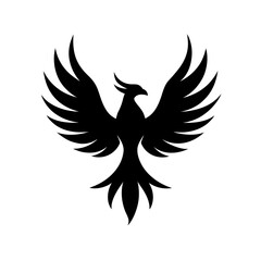 Obraz premium Mythical Phoenix Icon Silhouette Rebirth Firebird Fantasy Legend Design