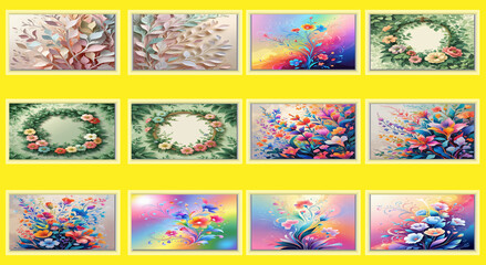 Floral Design Vibrant Art Template Creative Petal Burst Elegant Backdrop Design