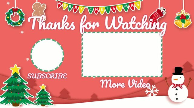 christmas greeting card with snowman HD animation