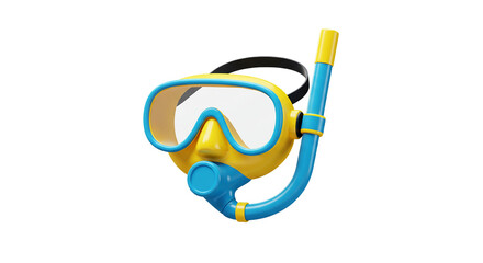 Colorful Snorkel Mask for Underwater Adventures Scuba Diving Equipment Summer Water Sports on transparent background