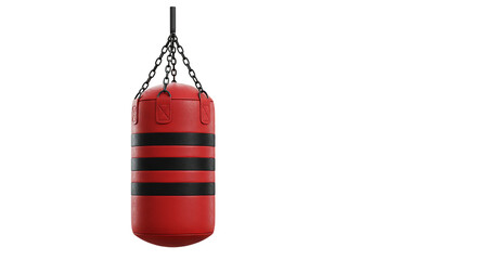 Red Punching Bag Heavy Bag for Boxing Training Combat Sports Equipment Fitness Workout Gear on transparent background