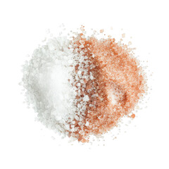Pile Of White And Pink Himalayan Salt Crystals Keywords: salt, pink salt, white isolated on a transparent background