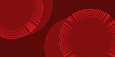 Abstract red background with glowing curve lines. Modern shiny red gradient geometric circle lines pattern. Futuristic concept