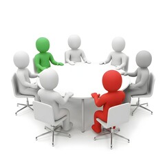 3d business people meeting participating in a discussion.