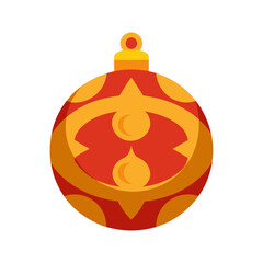 Red and gold ornate christmas ornament decoration