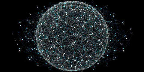 Visual representation of a global network illustrating connections and data flow in cyberspace
