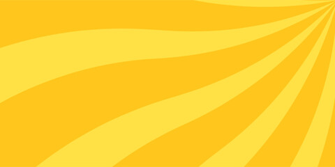 Yellow banner with Sun rays, lines background, light. modern creative trendy design