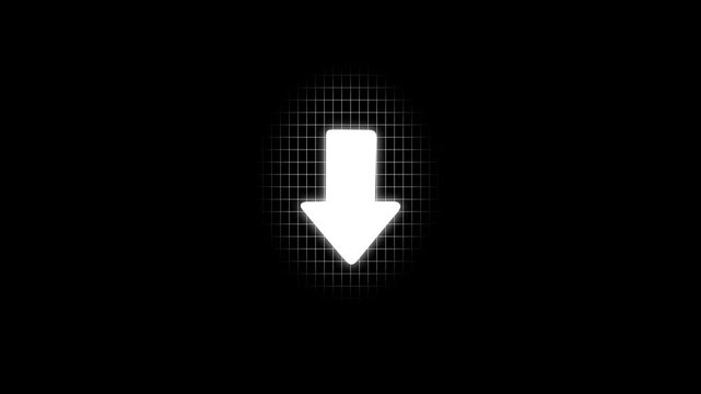 Animated arrow pointing white-directional looping white color animation. Fast forward doing direction information arrows for the overlay video layer arrow icon concept animation on black background.