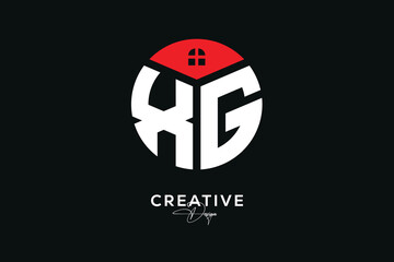 Creative XG Real Estate Monogram Logo Concept Design in Circle Shape	