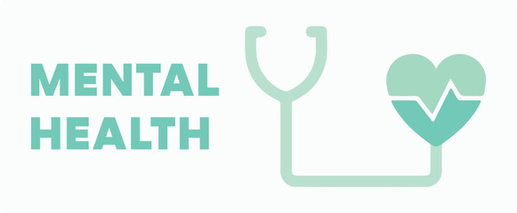 Cardiology, cardiologist, medicine, heartbeat, mental health, emotion, well-being. Heart, health, doctor, healthy, psychology, mind, therapy, treatment, World Mental Health Day. Symbol, vector, icon, 