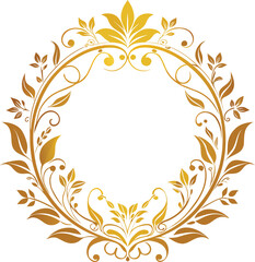 Adobe Illustrator  luxury gold floral label frame
wedding circle frame Luxury gold floral elements
